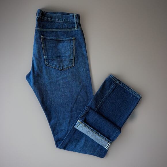 3x1 Selvedge Jeans 36 Blue Dark Wash Minimalist Workwear Straight Made in USA - Picture 1 of 10